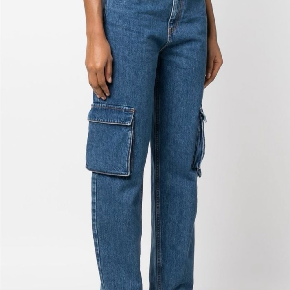 Remain Birger Christensen Jeans Womens Blue Denim Olina Tapered Leg Cargo SZ 29